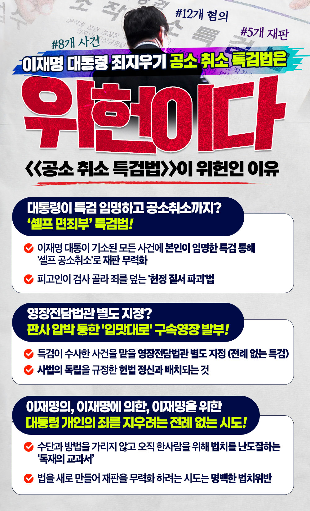 이재명 대통령 죄지우기 공소 취소 특검법은 위헌이다