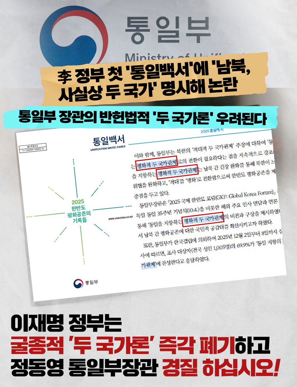 굴종적 '두 국가론' 즉각 폐기