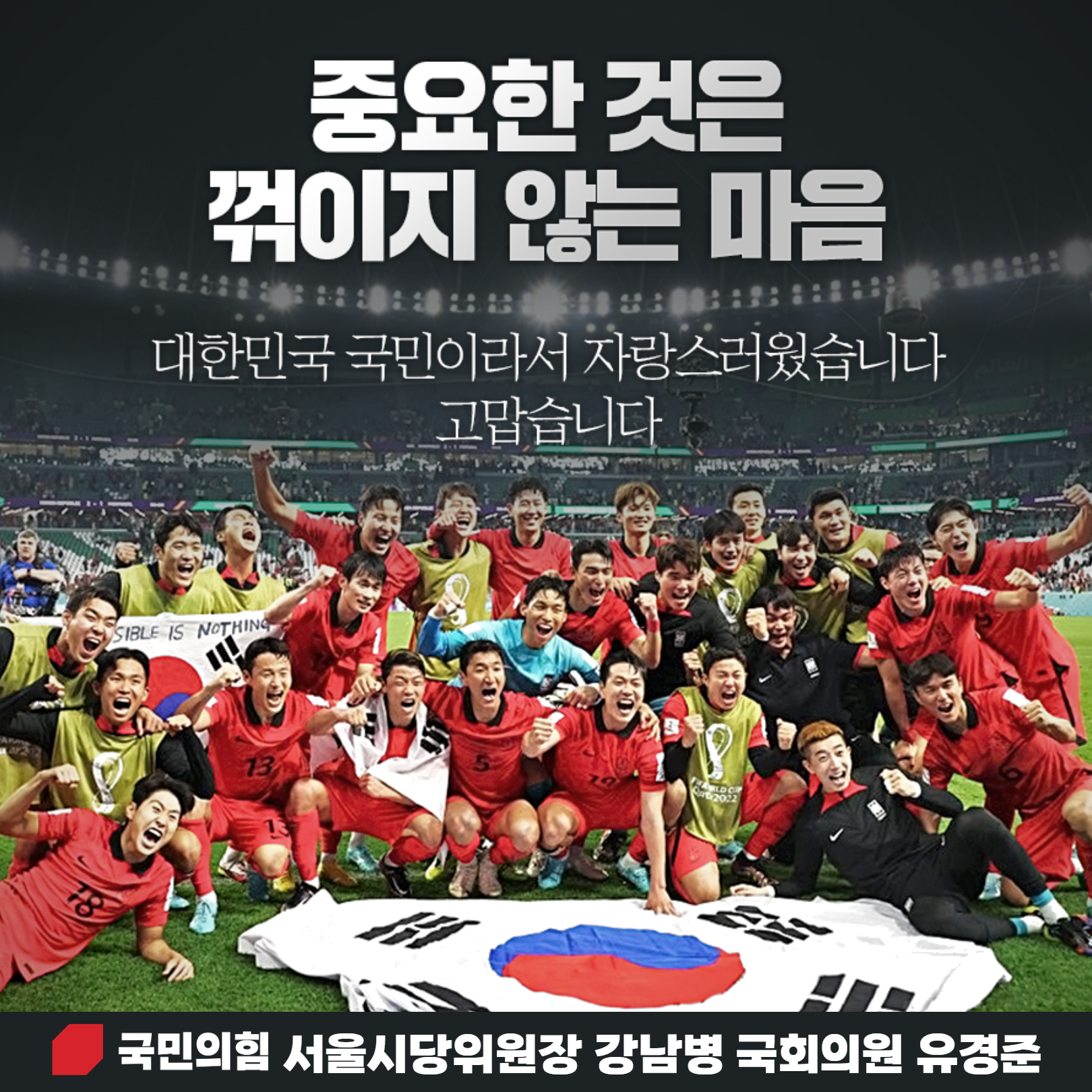 대한민국 축구대표팀 수고하셨습니다